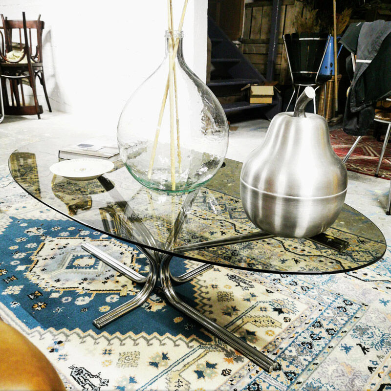 Orange coffee table smoked glass