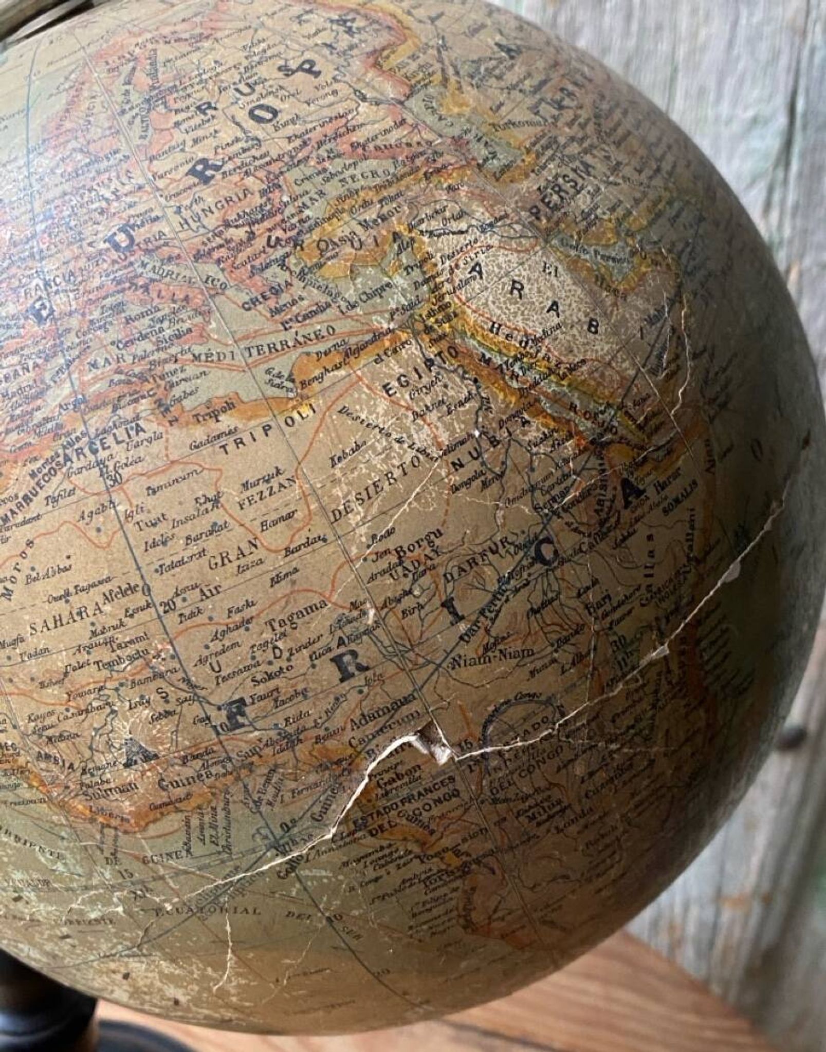 Ancien Globe Terrestre J. Lebègue & Cie, Paris — Environ 1885 / 1890 (Édition