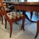 Table + extensions and chairs Gerbeau mahogany vintage wood