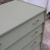 Renovated vintage Scandinavian chest of drawers – Lizard Green Pure & Paint