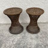 Pair of rattan stool