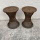 Paire de tabouret en rotin