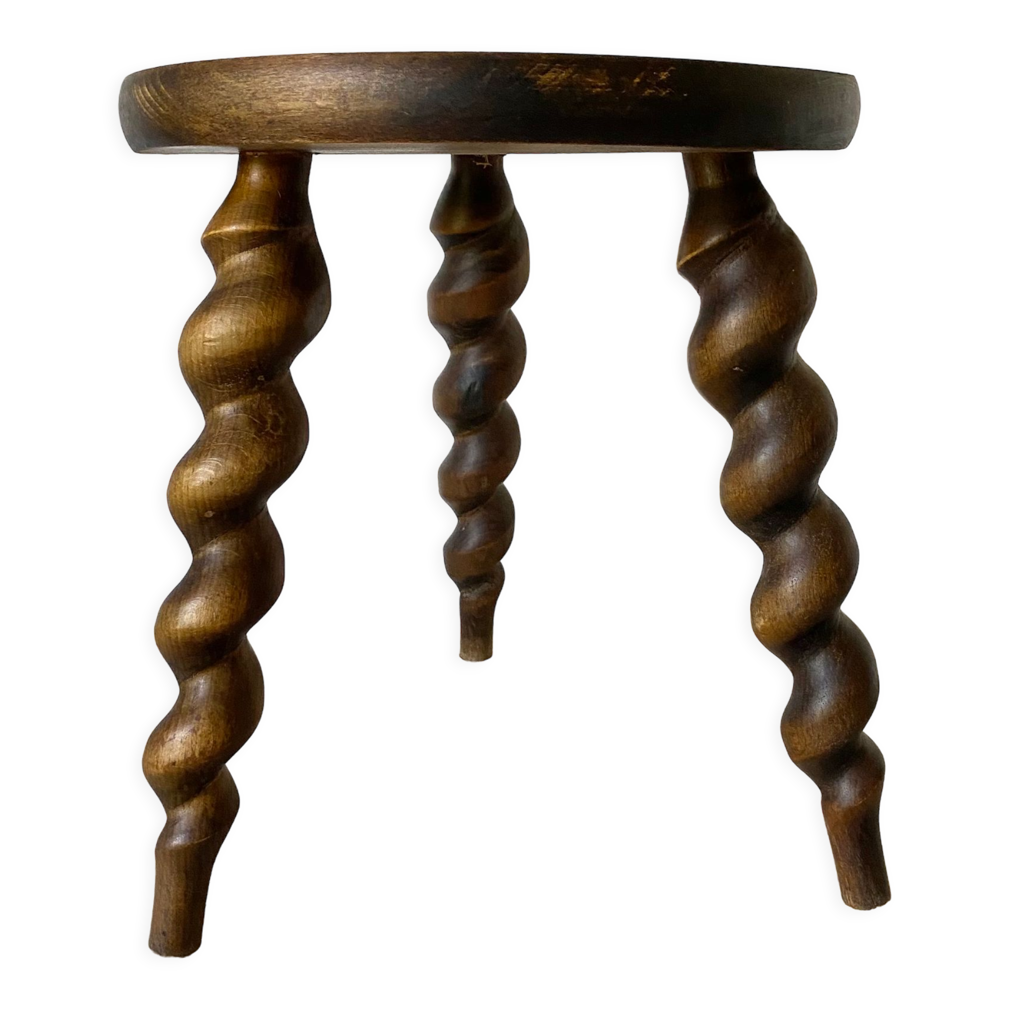 Tripod stool twisted feet