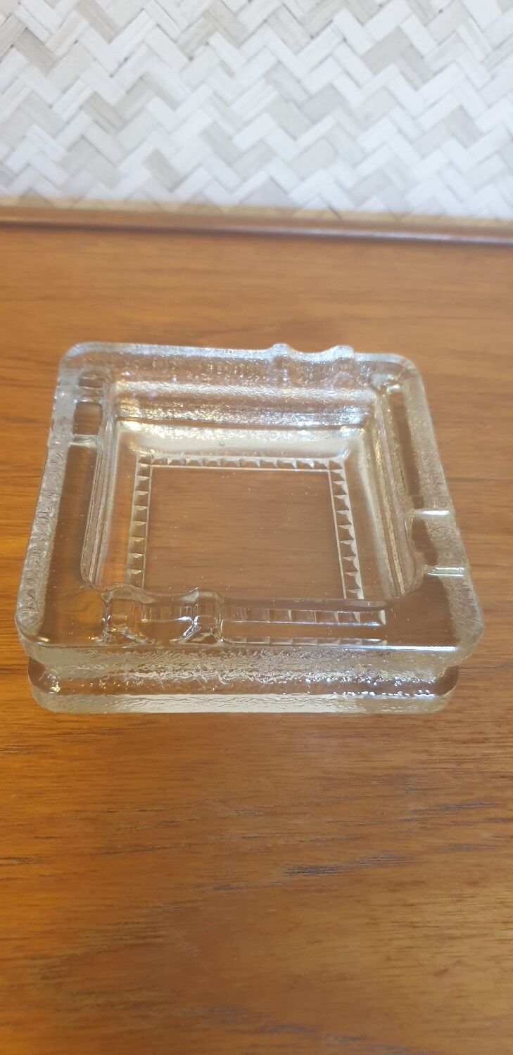 Square glass ashtray