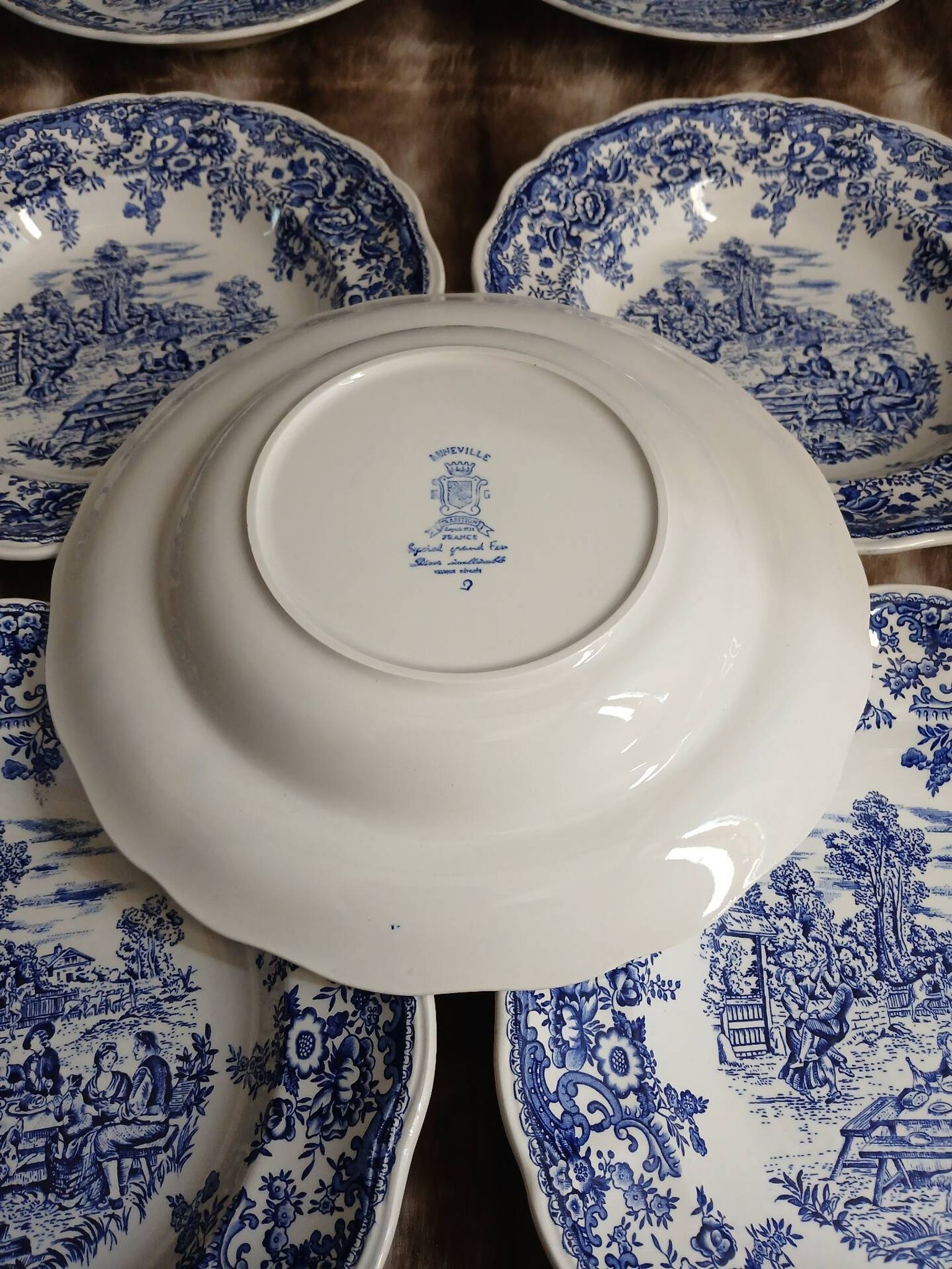 12 antique deep plates Lunéville KG
