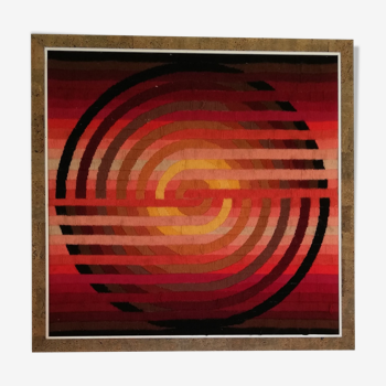 Patrice Allart geometric kinetic tapestry circa 1970