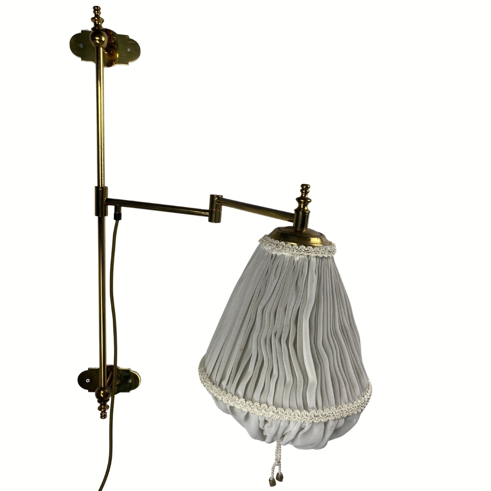 Brass art deco swivel arc wall lamp