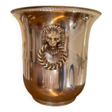 Champagne bucket with silver metal lion handles