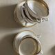 Tasses à thé chocolat porcelaine vintage Limoges jaune pastel or