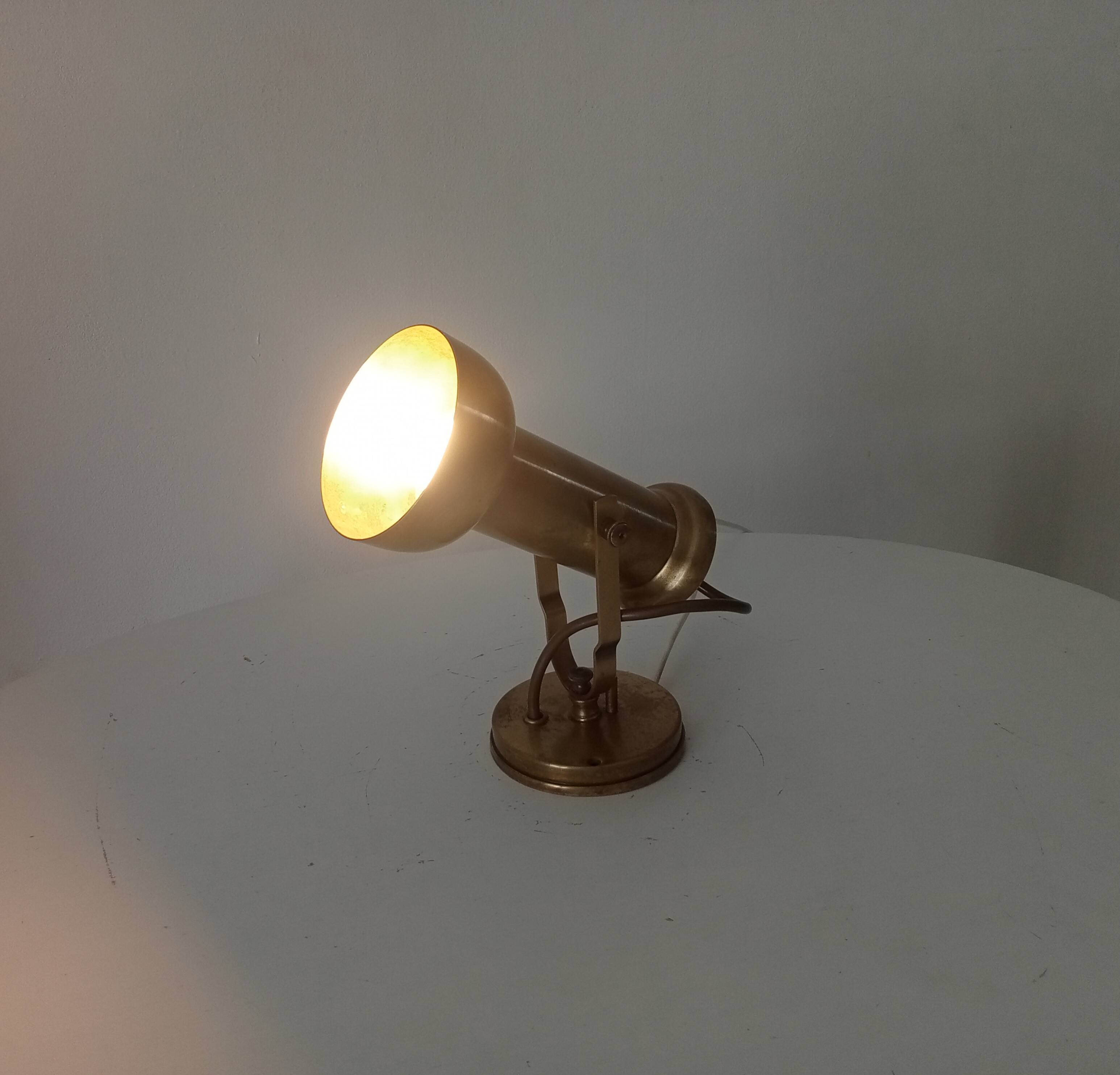 Pair of vintage wall sconces CVL in solid gold brass.