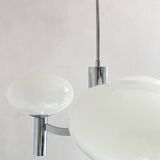 Space age glass and chrome chandelier, Italian design 1970