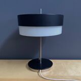 Table lamp in black metal and white glass, by Kamenicky Senov 1960s