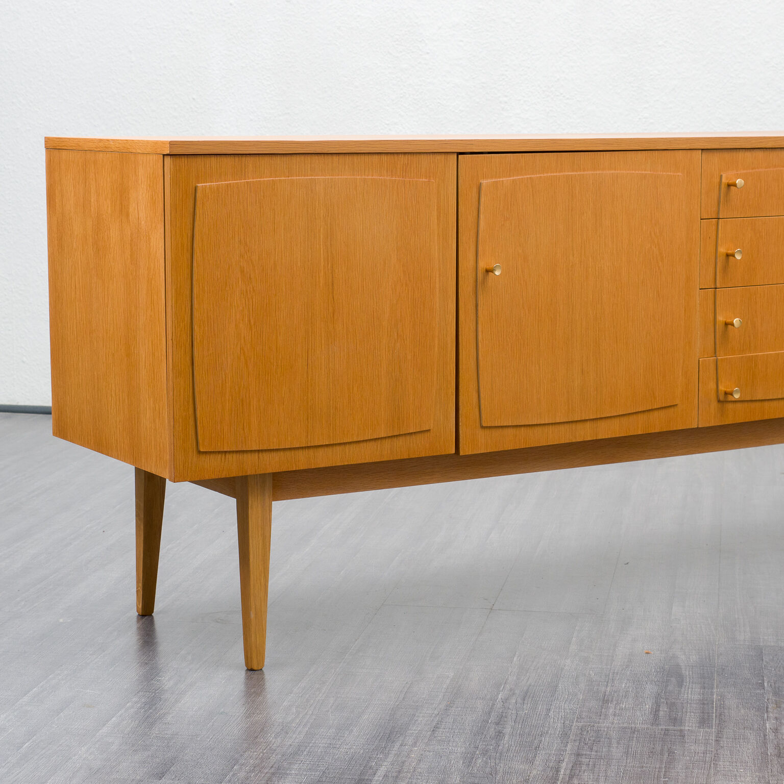 Very large vintage row, oak, restored, 250cm