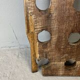 Porte bouteilles brutaliste en chêne fin XIXème
