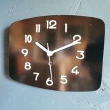 Rectangular vintage formica wall pendulum clock "Phosphorescent black"