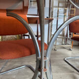 Vintage 70s smoked glass dining table