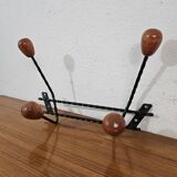 Vintage wall coat rack - Varnished wooden coat rack