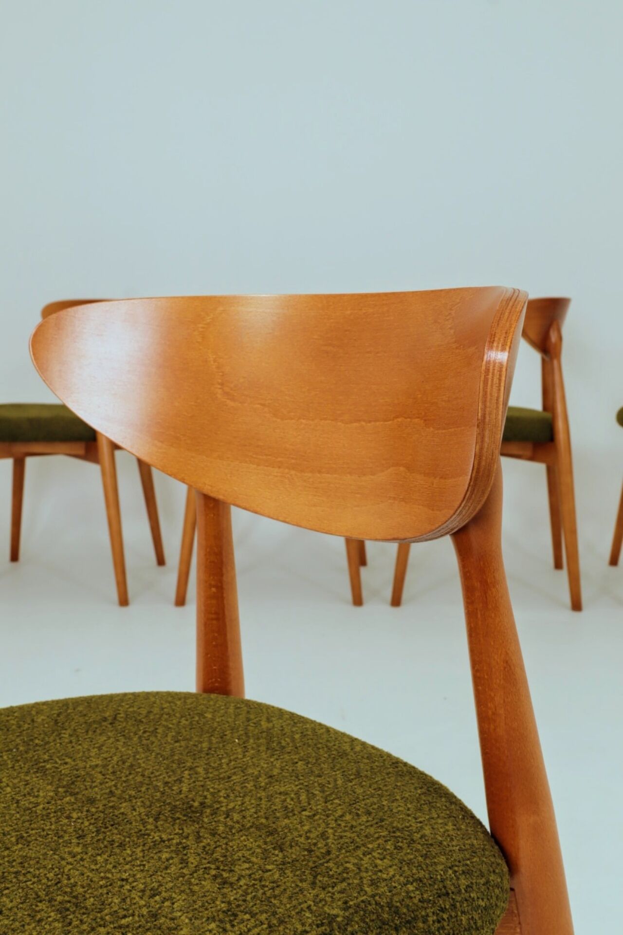Wild green dining chairs light wood