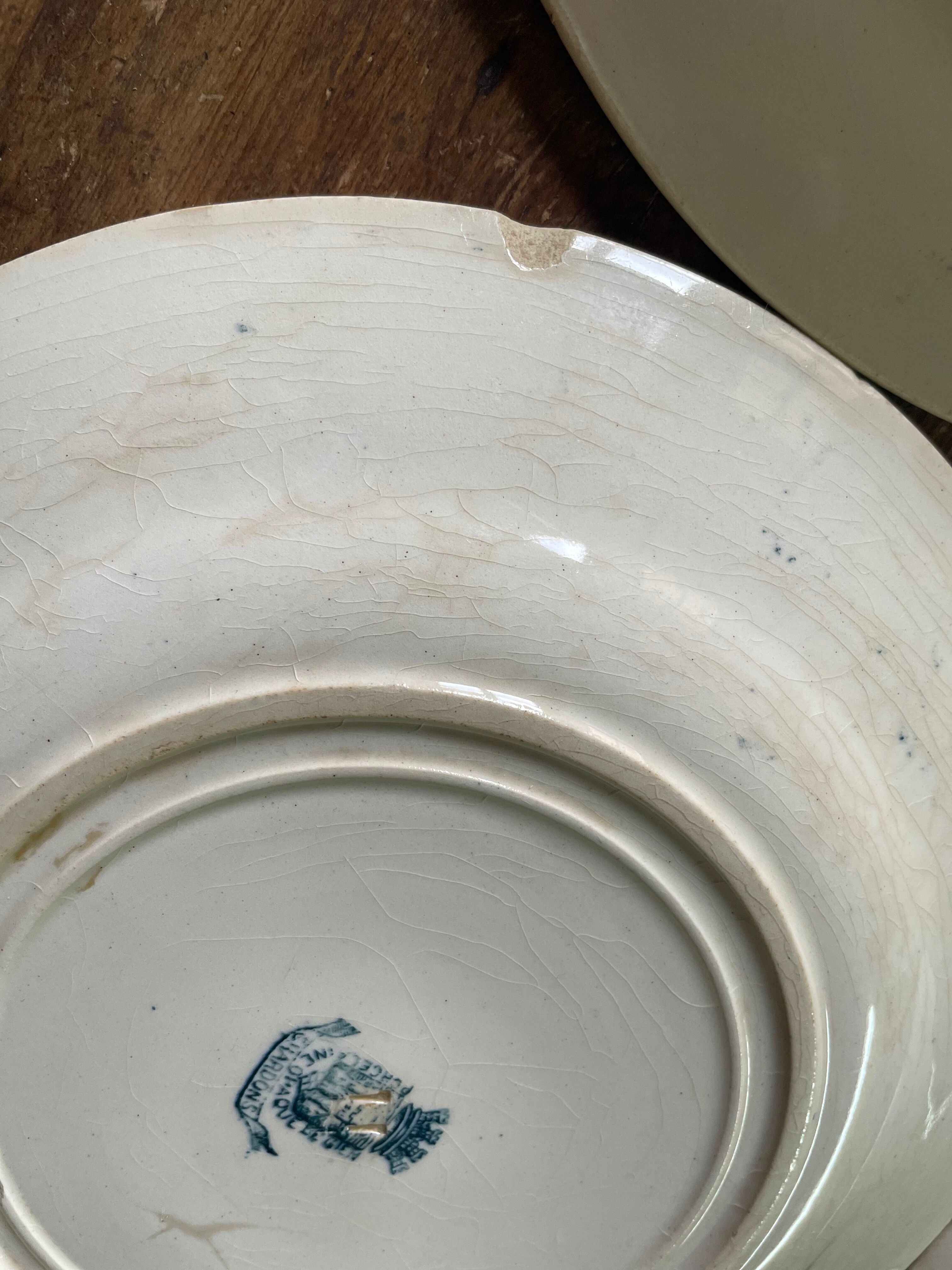 10 plates thistles Gien