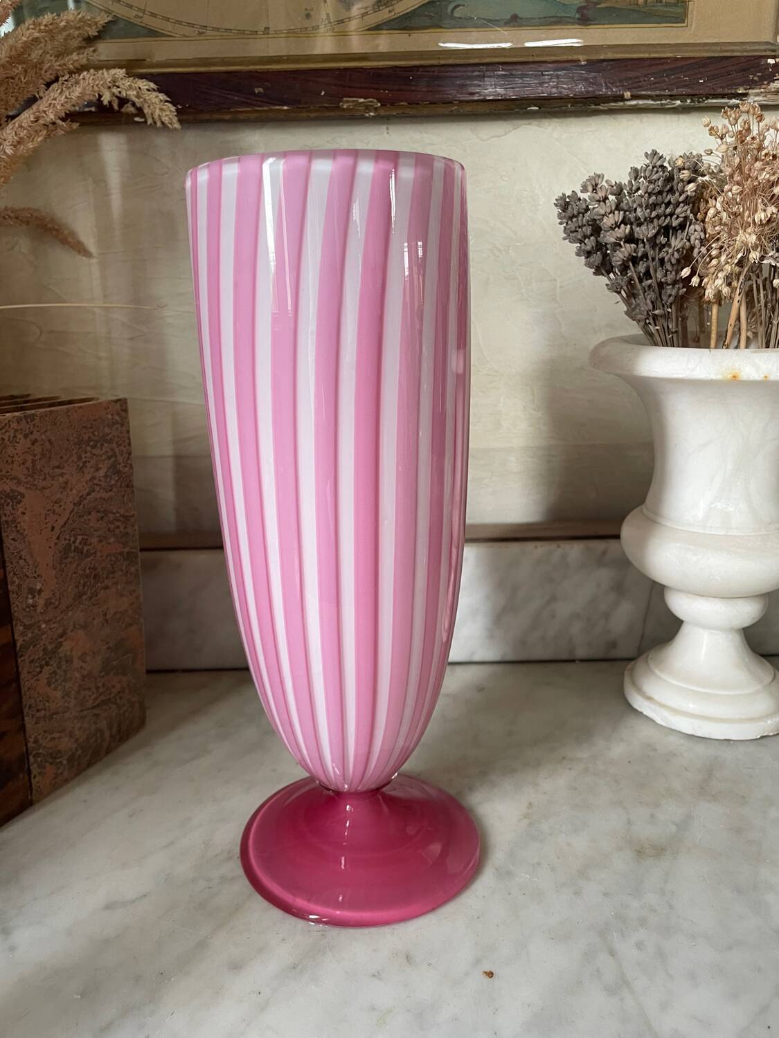 Vintage Murano "stripes" vase