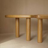 Tables basses pétales modulables en chêne massif vintage circa 1980