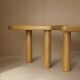 Vintage solid oak modular petal coffee tables circa 1980