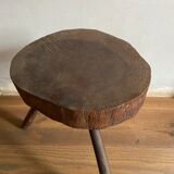 Brutalist stool brown tripod