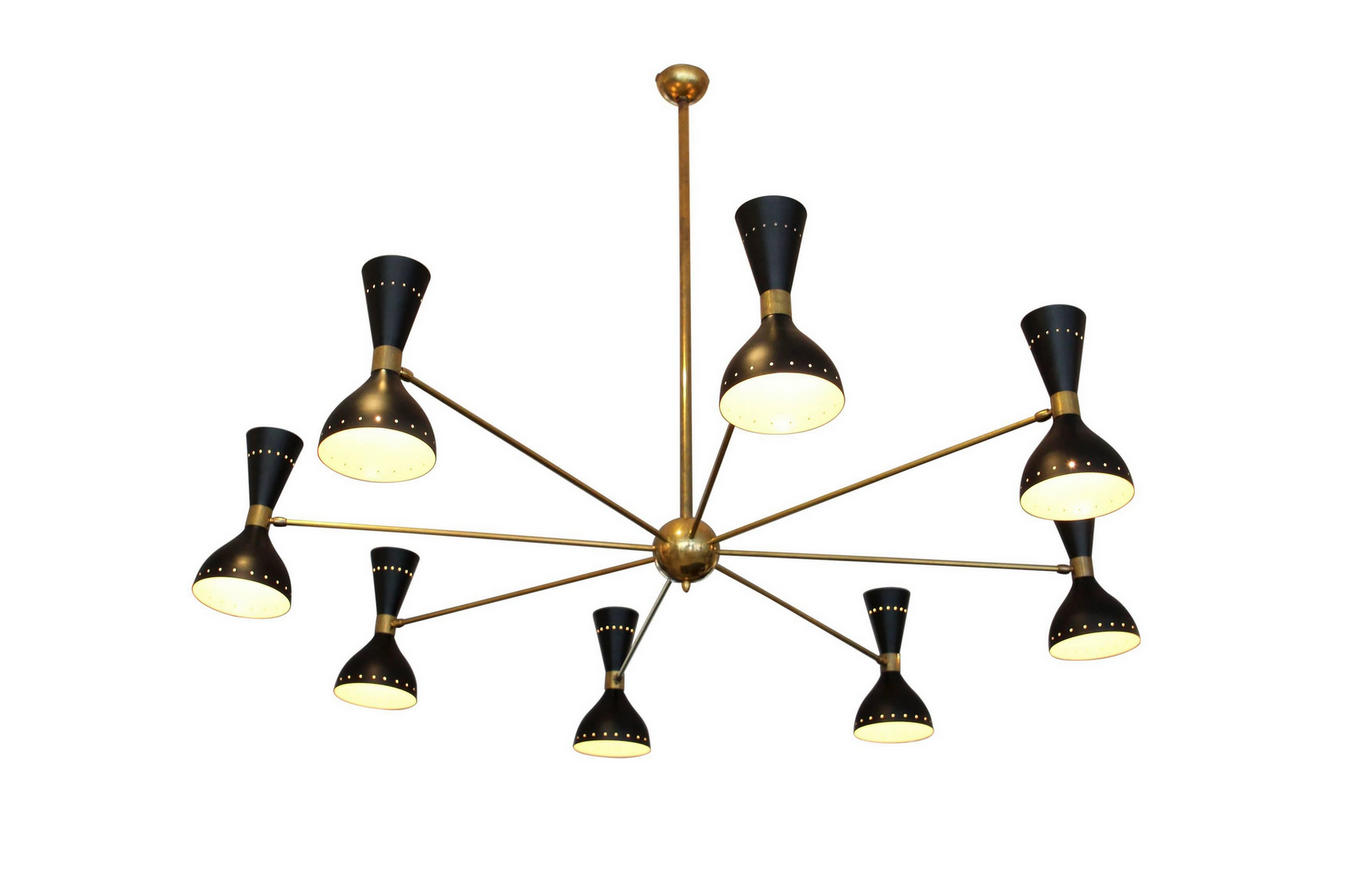 Moonlight chandelier 8 arms black