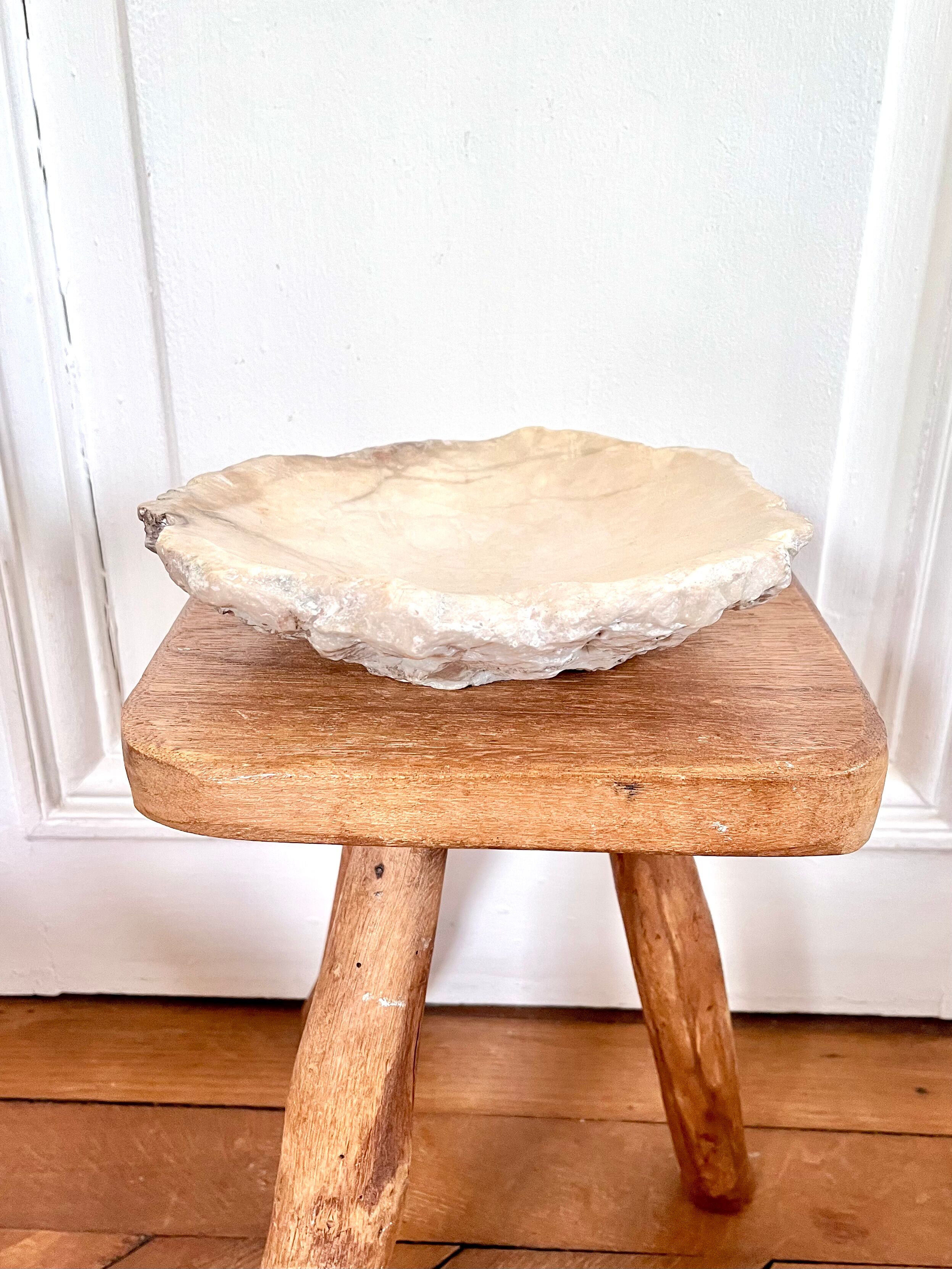 Large ashtray dish made of marbled alabaster.
