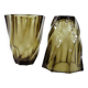 2 vases en verre fumé - Luminarc France - vintage années 70