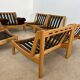 Old modular living room 7 armchairs and vintage Scandinavian design coffee table from the 60s