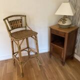 Rattan and bamboo stool