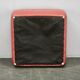 1980s Italian Postmodern Red Faux Leather Pouf Ottoman