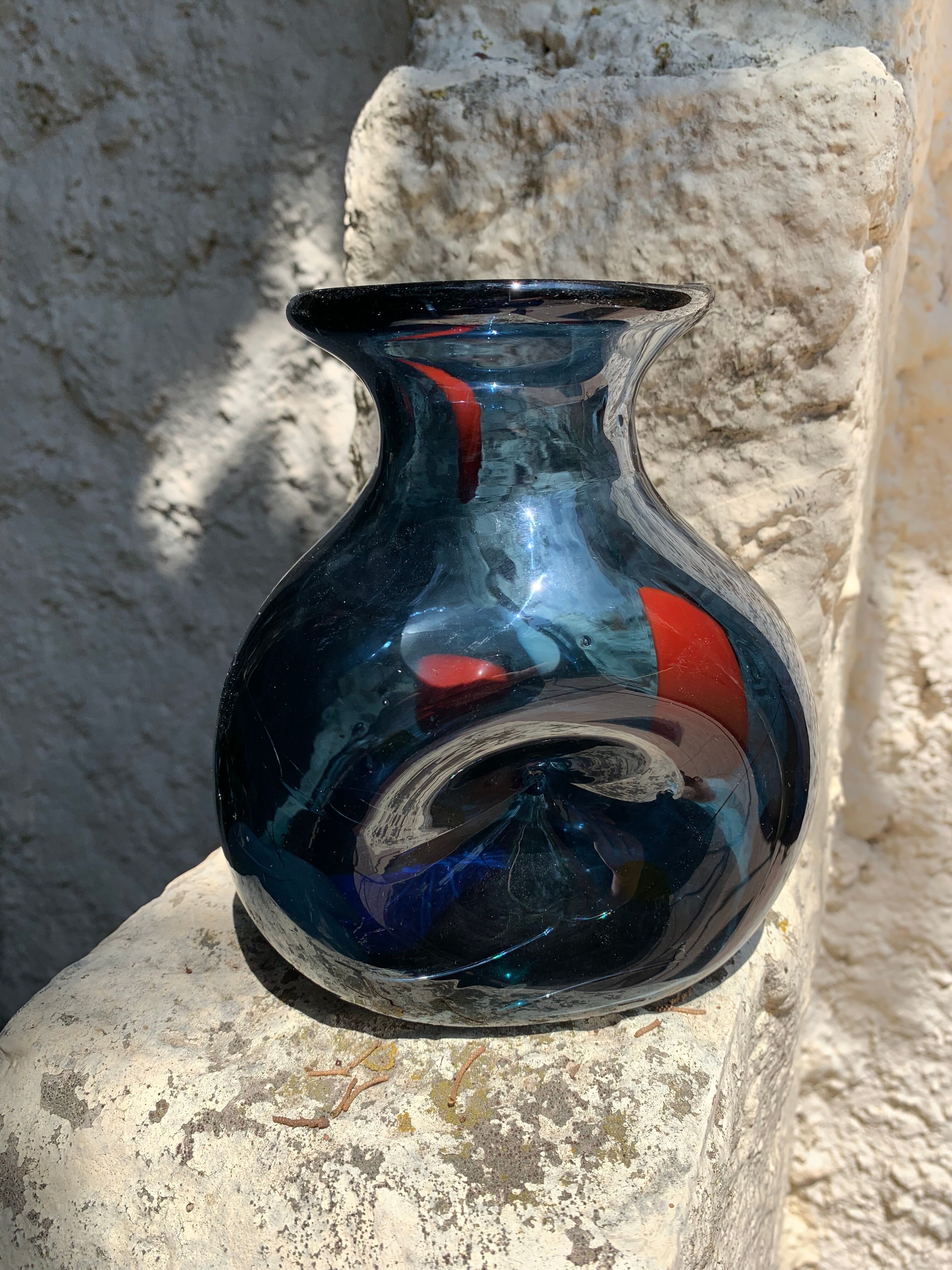 Murano style glass vase
