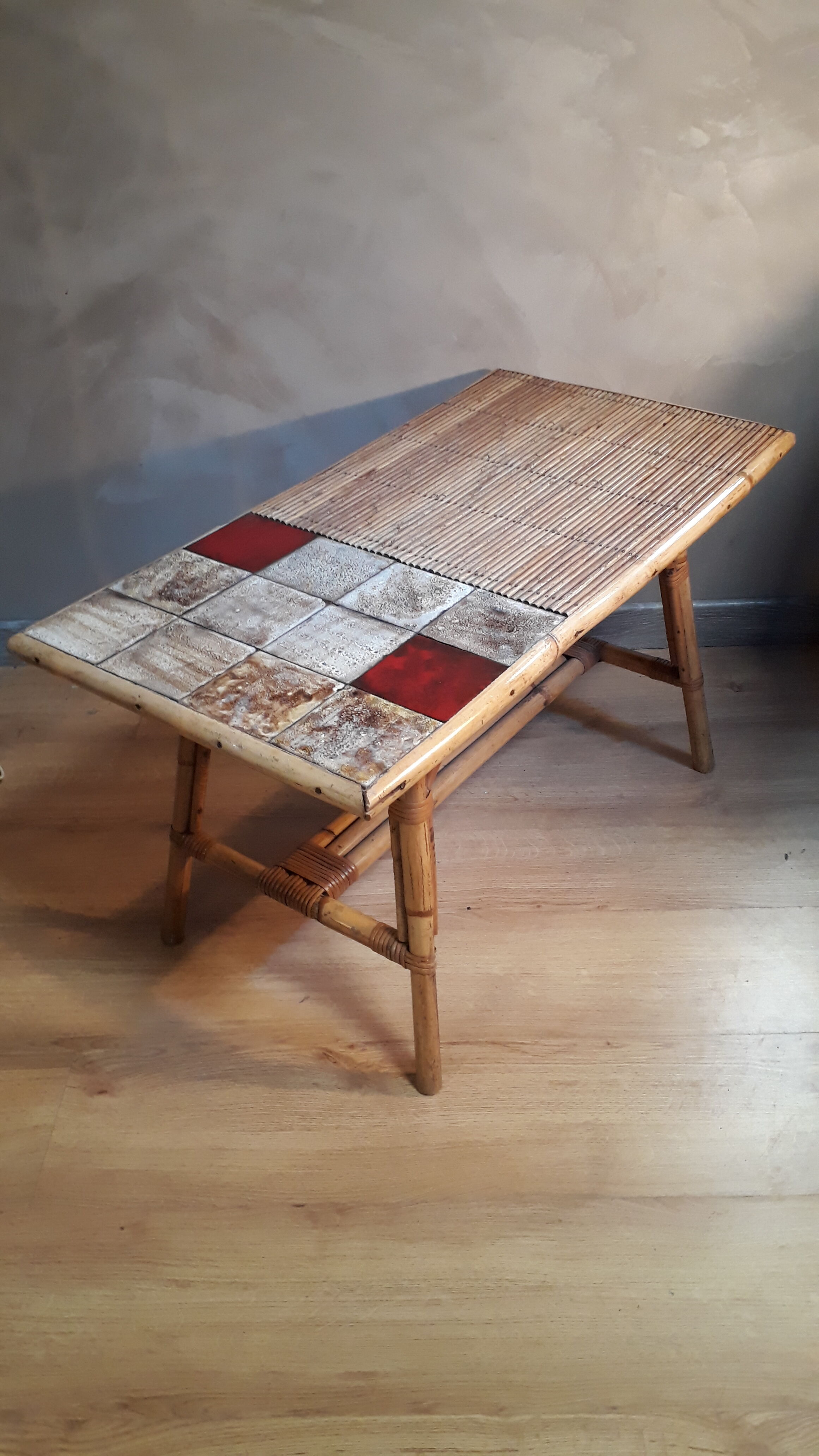 Rattan coffee table 1950