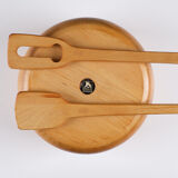 Richard Nissen solid teak salad bowl set, 1960s, Denmark