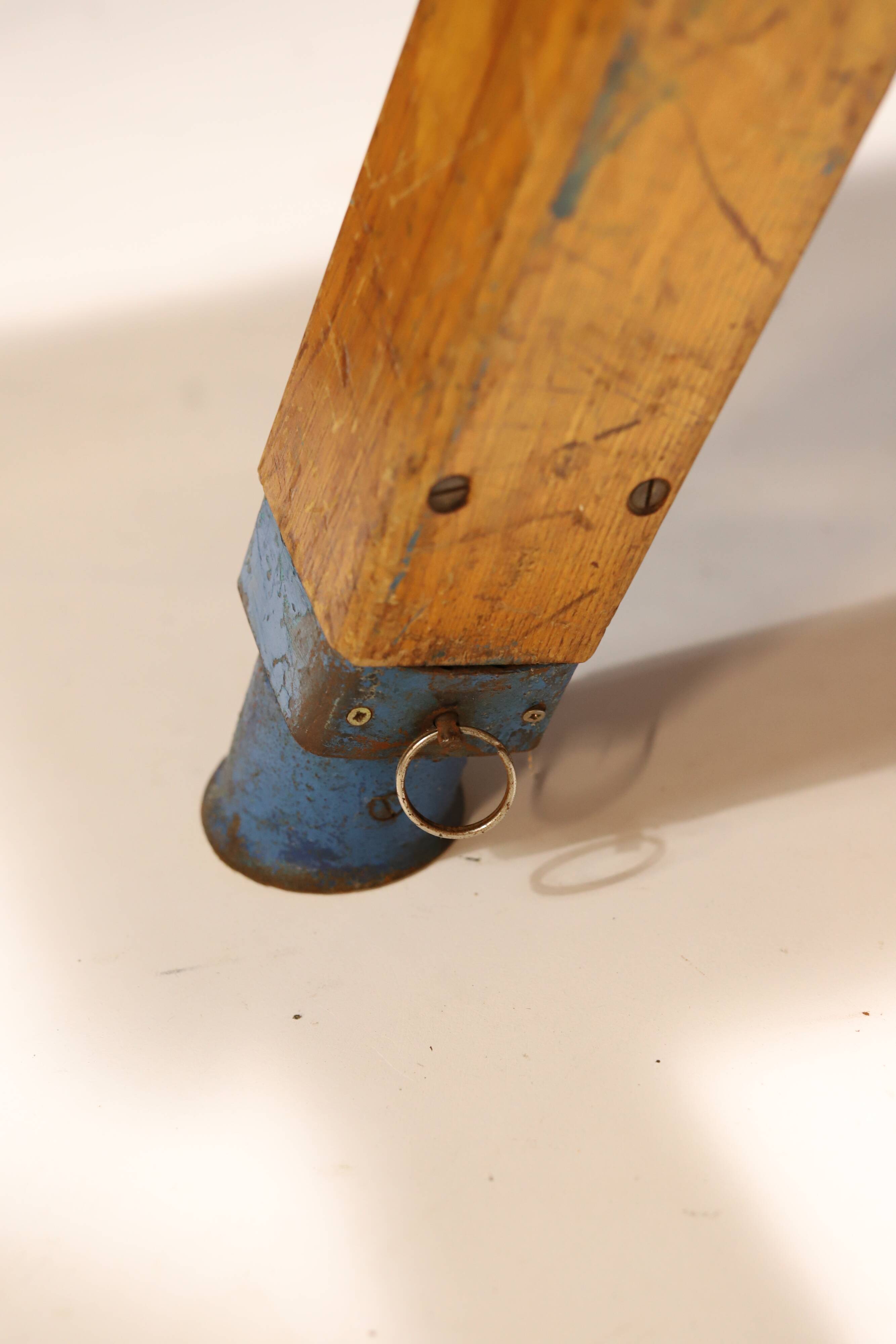 Authentic industrial leather Gym bench, 1950s, Czechoslovakia