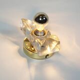 Set (2) of 1970s petite brass & glass wall lights by Sische