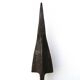 Imposing brutalist wrought iron candlestick "spear", signed, 1950s.