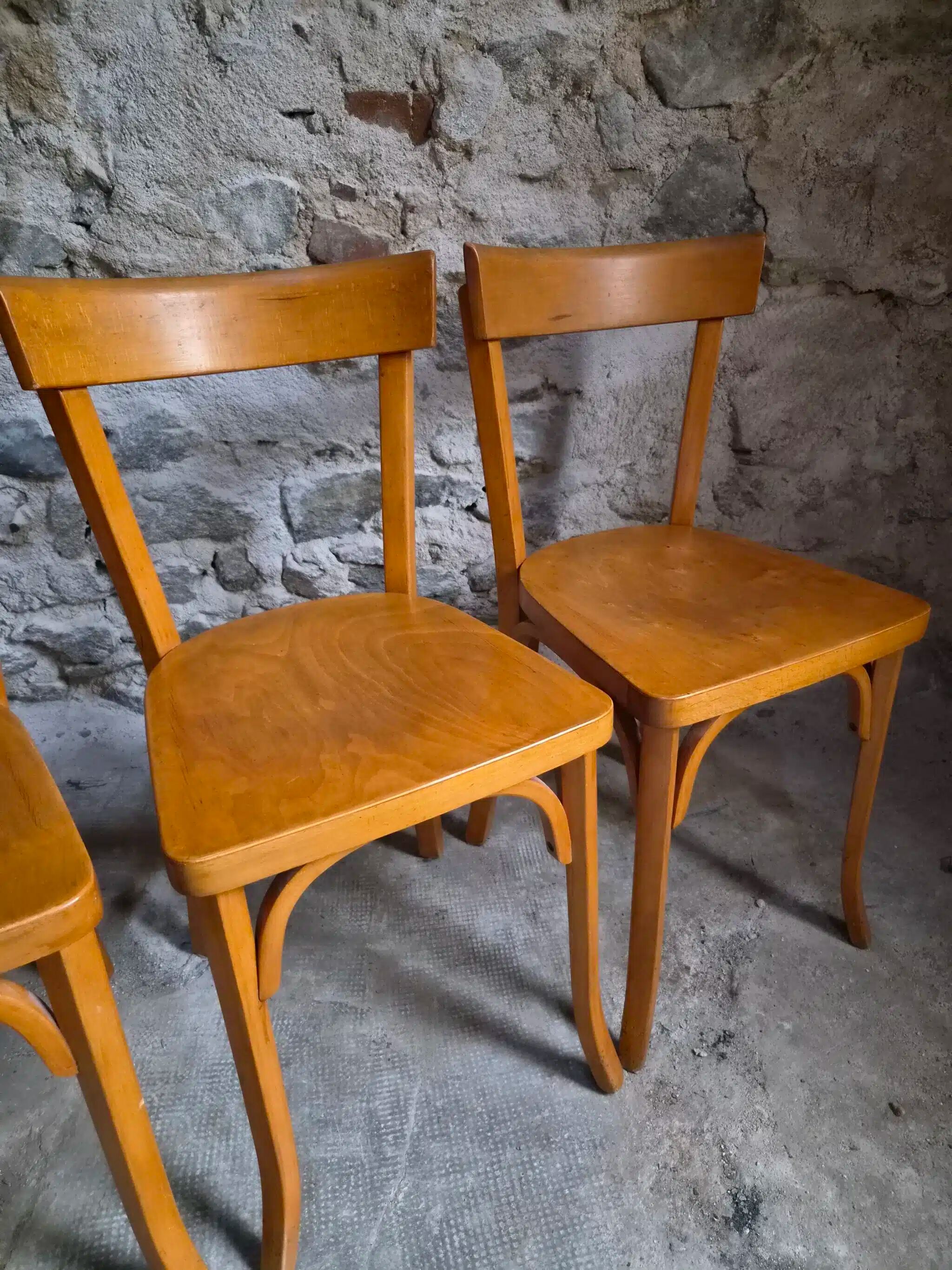 Set of six Baumann bistro chairs, France, 1950s