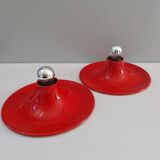 Set of two Italian Targetti design wall lights from the 70s