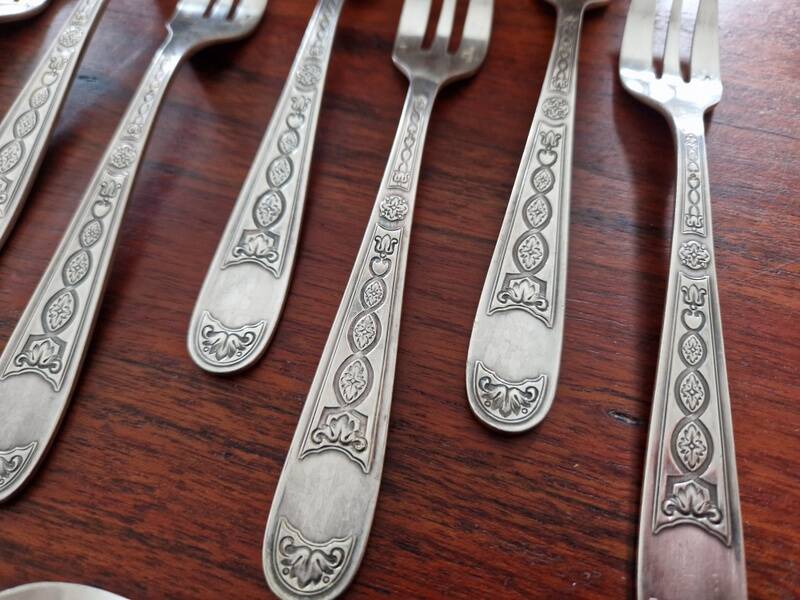 Christofle - Set of 12 Villeroy model silver-plated cake forks