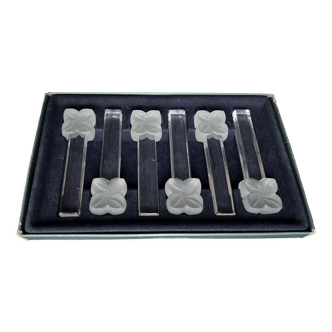 Ensemble de six porte-couteaux en cristal