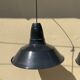 Three industrial suspensions in black and white enamelled sheet metal large format