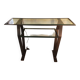 Vintage metal and glass console