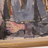 Original XL Swedish oil on canvas – portrait by Pär Thorell – dated 1955 – vintage & framed – 93 × 76 cm