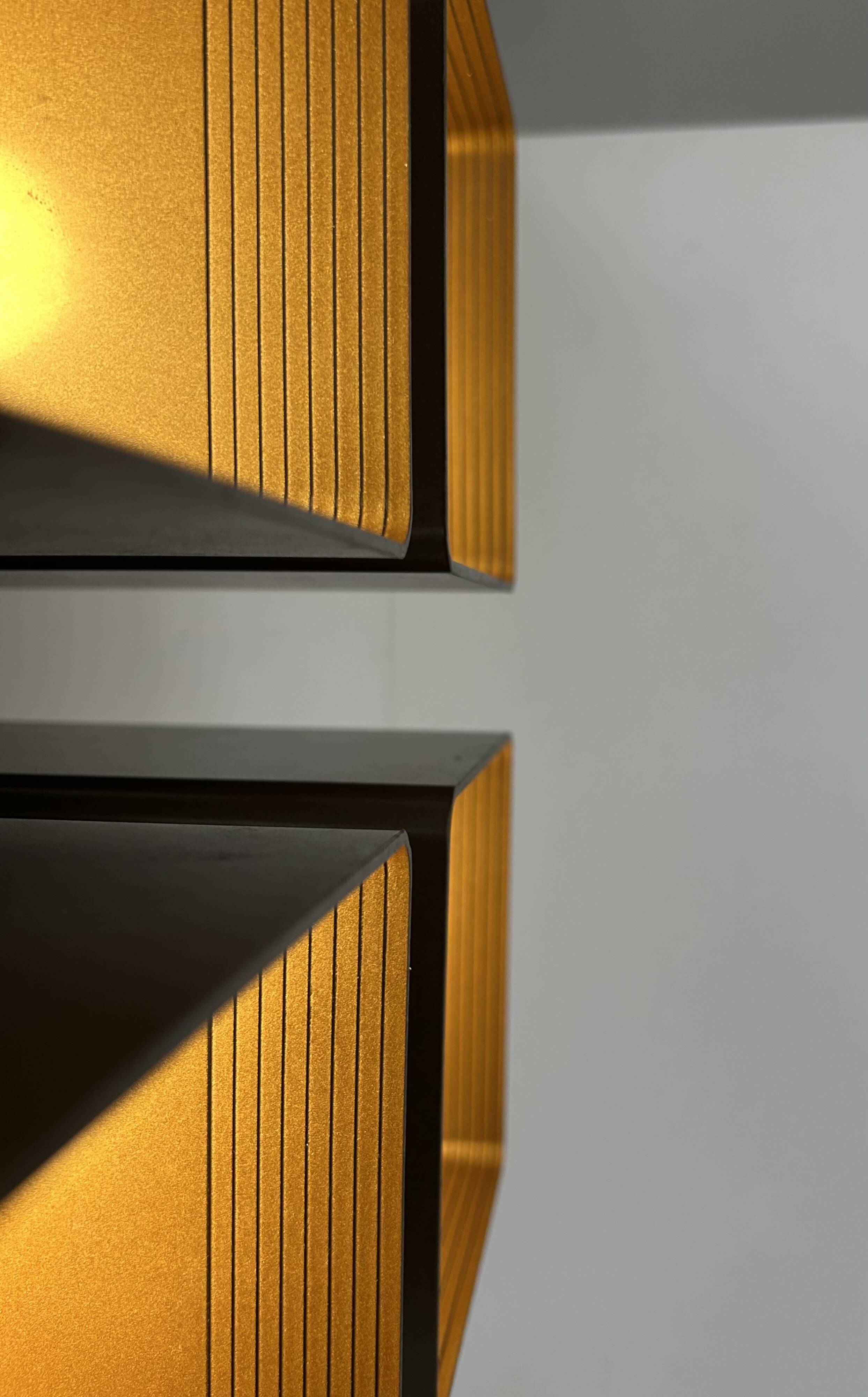 Vintage RAAK wall light, P1445, metal and brown ABS, Netherlands, 1970