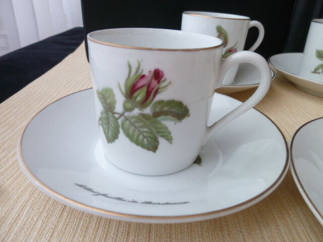 Set of 6 mocha coffee cups in Paris porcelain