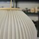White plastic pendant lamp Pearl Shade by Lars Schiøler 1960