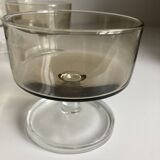 Set of 4 vintage smoked glass cups